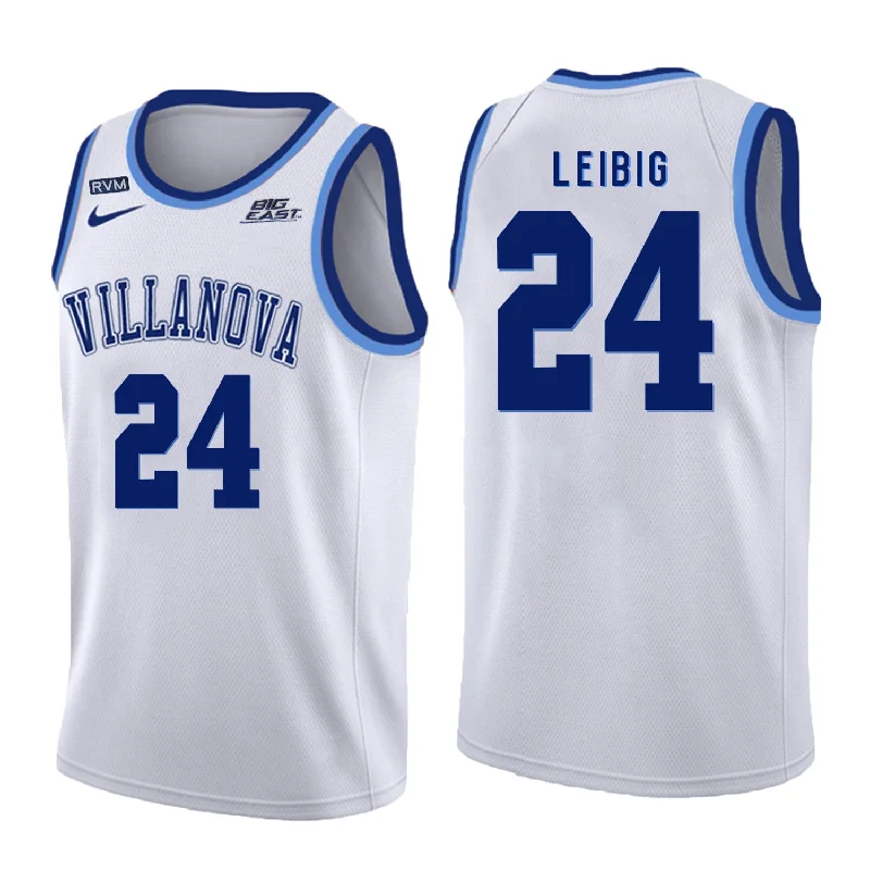 Basketball Jersey For Signature Collections-Villanova Wildcats 24 Tom Leibig White College Basketball Basketball Jersey