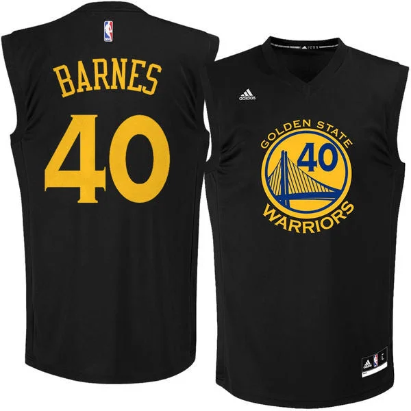 Basketball Jersey For Home Games-Warriors 40 Harrison Barnes Black Fashion Replica Basketball Jersey