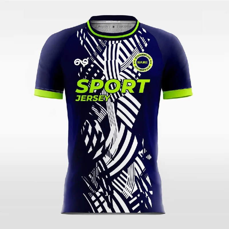 Football Jersey With Custom Design-Connection - Custom Soccer Jersey for Men Blue Sublimated