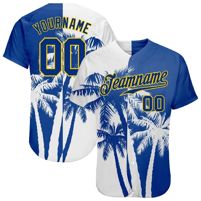 Football Jersey With Sponsor Name-Basketball Jersey With Special Offer-Baseball Jersey With Group Outfit Design-Custom 3D Pattern Design Hawaii Coconut Trees Authentic Baseball Jersey