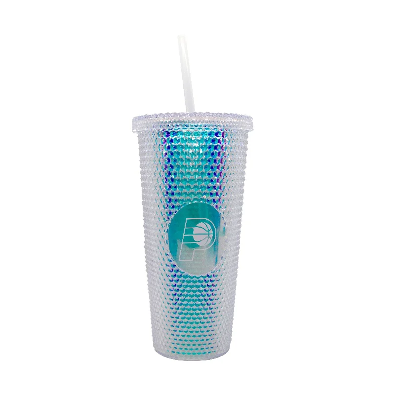 Team Mug With Cycling Symbols-Indiana Pacers 24oz Iridescent Studded Tumbler