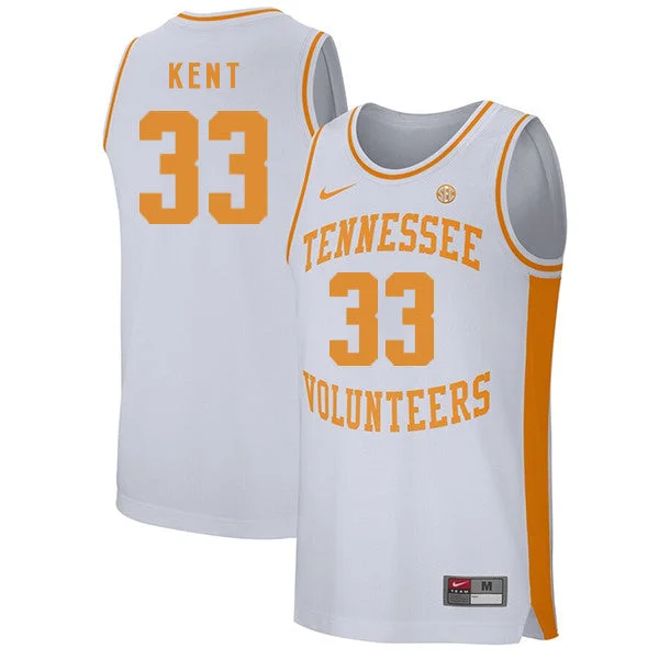 Basketball Jersey For Tournament Play-Tennessee Volunteers 33 Zach Kent White College Basketball Basketball Jersey