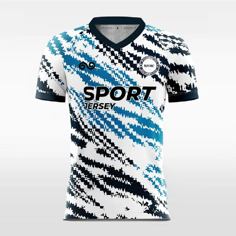 Football Jersey With Custom Number-Gravity - Custom Soccer Jersey for Men Black and Blue Sublimated