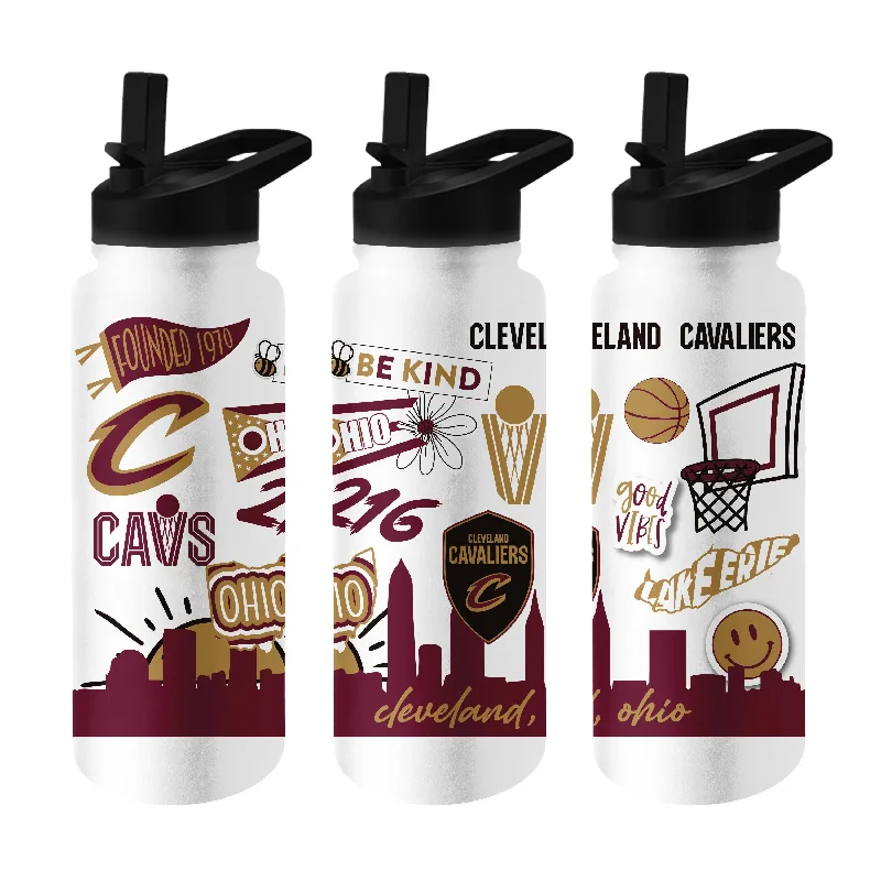 Team Mug With Metallic Finish-Cleveland Cavaliers 34oz Native Quencher Bottle