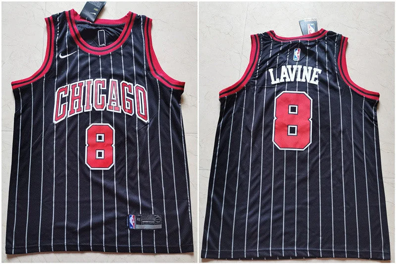 Unique Basketball Jersey-Bulls 8 Zach Lavine Black Swingman Basketball Jersey