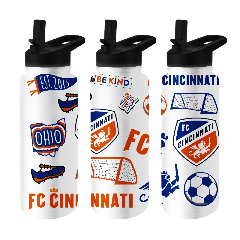 Team Mug With Engraved Signature-FC Cincinnati 34oz Native Quencher Bottle