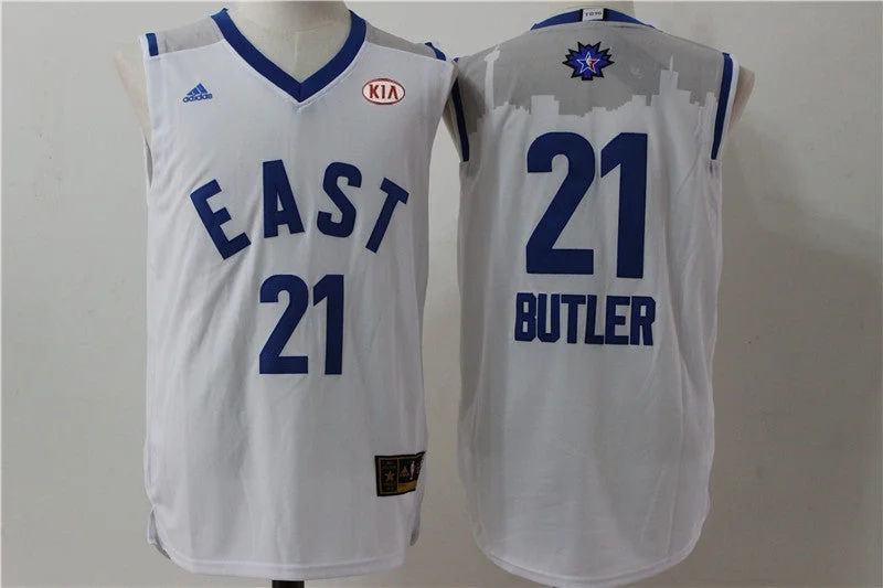 Basketball Jersey With Multiple Sizes-Bulls 21 Jimmy Butler White 2016 All Star East Basketball Jersey