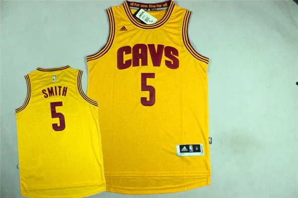 Basketball Jersey For Classic Basketball Style-Cavaliers 5 J.R.Smith Yellow New Revolution 30 Basketball Jersey