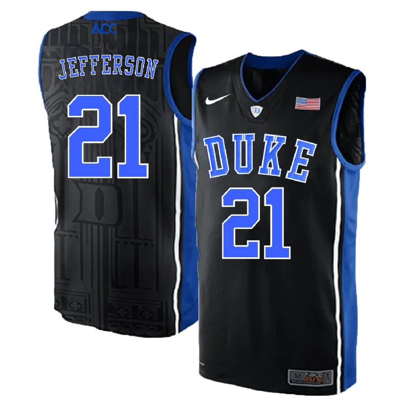 Custom Basketball Jersey Online-Duke Blue Devils 21 Amile Jefferson Black Elite College Basketball Basketball Jersey