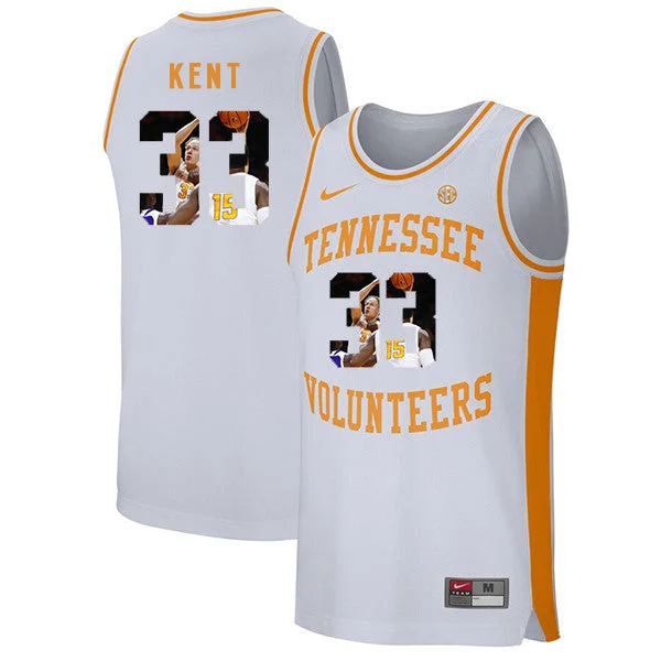 Basketball Jersey For Boys-Tennessee Volunteers 33 Zach Kent White Fashion College Basketball Basketball Jersey