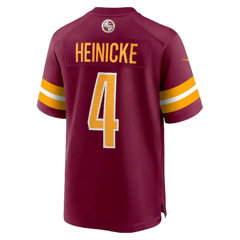 Rugby Jersey For Tackling-W.Commanders #4 Taylor Heinicke Burgundy Game Jersey Stitched American Football Jerseys