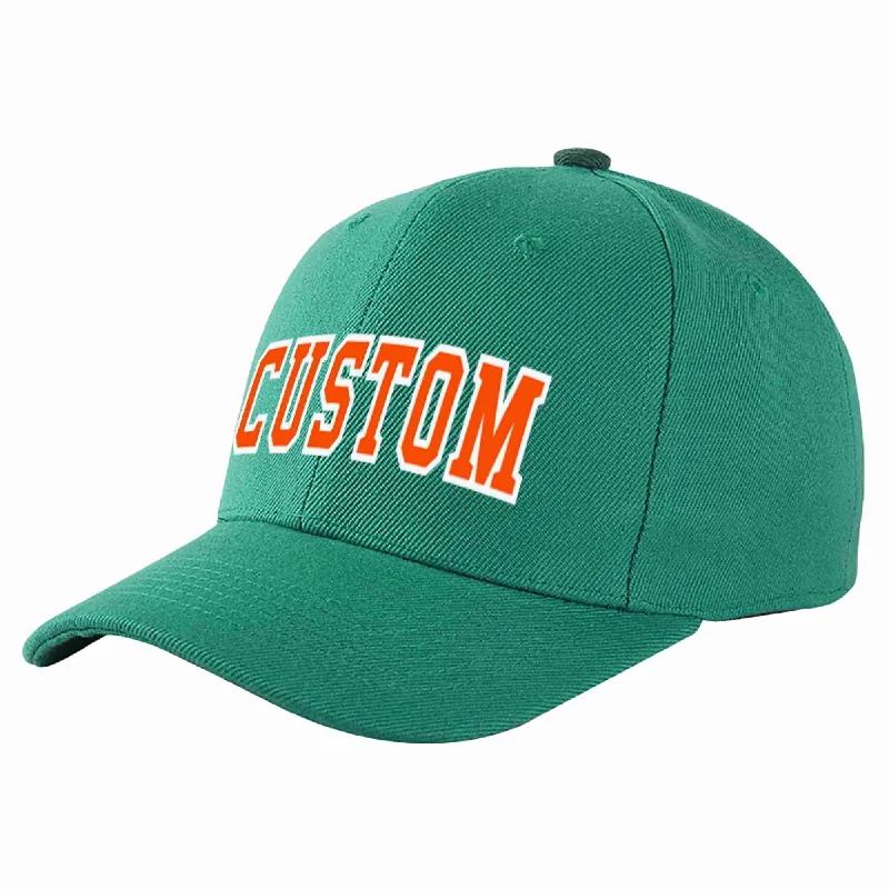 Dad Baseball Cap-Custom Light Green Orange-White Curved Eaves Sport Baseball Cap Design for Men/Women/Youth