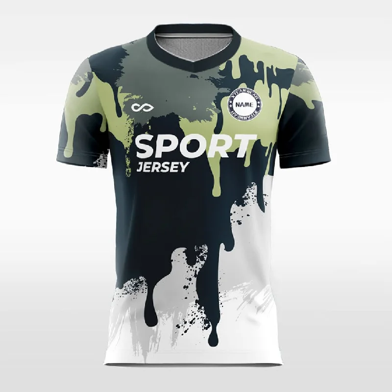 High Quality Football Jersey-Splash Print - Custom Soccer Jersey for Men Army Green Sublimated