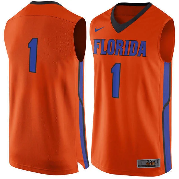 Basketball Jersey With Player Photos-Florida Gators #1 Orange Blue Numbers Basketball College Basketball Jersey0#2