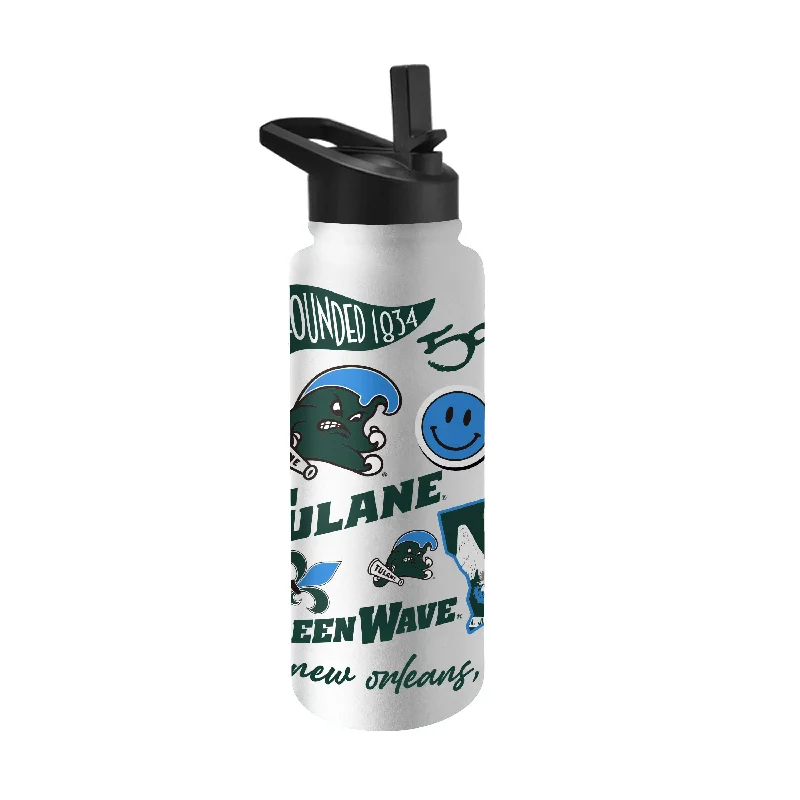 Team Mug With Textured Surface-Tulane 34oz Native Quencher Bottle