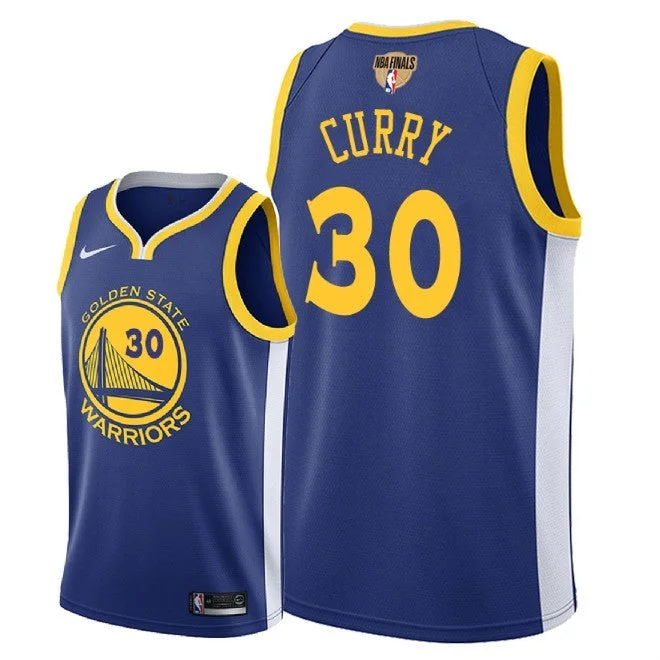 Basketball Jersey For Fan Support-Warriors 30 Stephen Curry Blue 2018 Finals Swingman Basketball Jersey