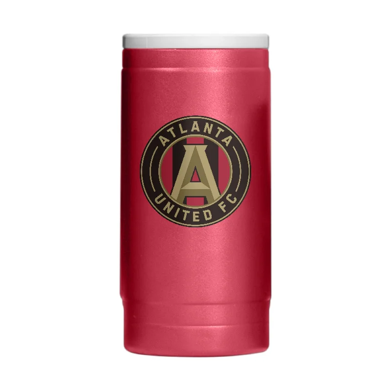 Team Mug With Baseball Stitching-Atlanta United 12oz Flipside Powder Coat Slim Can Coolie