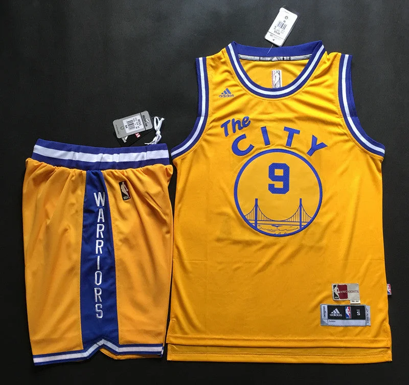 Basketball Jersey With Logo-Warriors 9 Andre Iguodala Yellow The City Swingman Basketball Jersey(With Shorts)