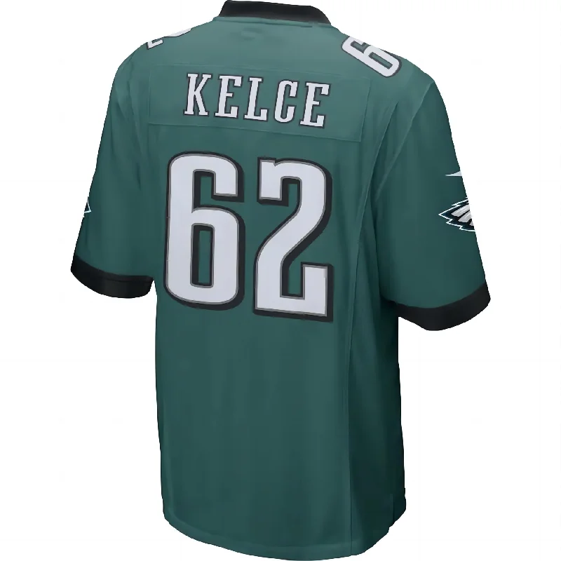 Rugby Jersey For Fans-P.Eagles #62 Jason Kelce Midnight Green Game Jersey Stitched Jersey American Football Jerseys