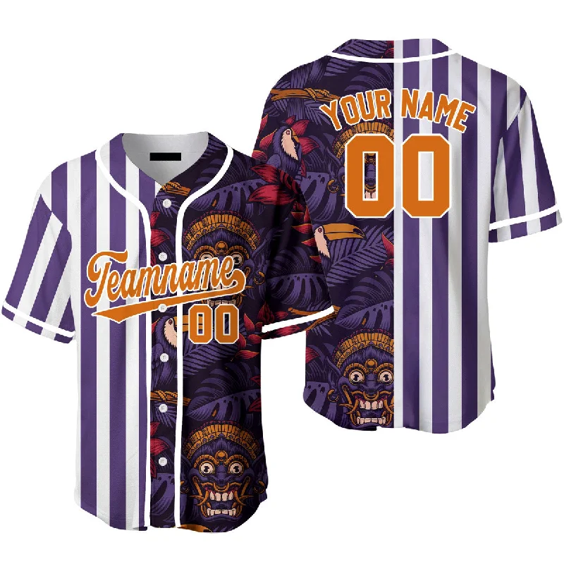 Championship Football Jersey-Championship Basketball Jersey-Performance Baseball Jersey-Custom Tropical Dark Purple White-Red Split Fashion Baseball Jerseys For Men & Women