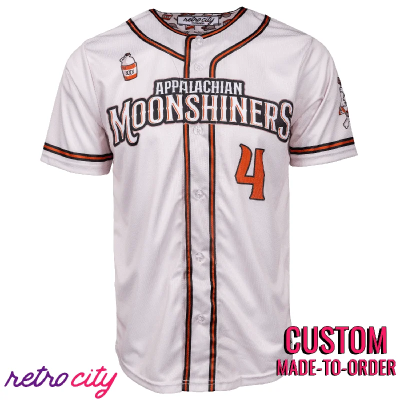 Moisture-Wicking Football Jersey-Moisture-Wicking Basketball Jersey-Stretchable Baseball Jersey-Appalachian Moonshiners Retro League Custom Baseball Jersey (Home)