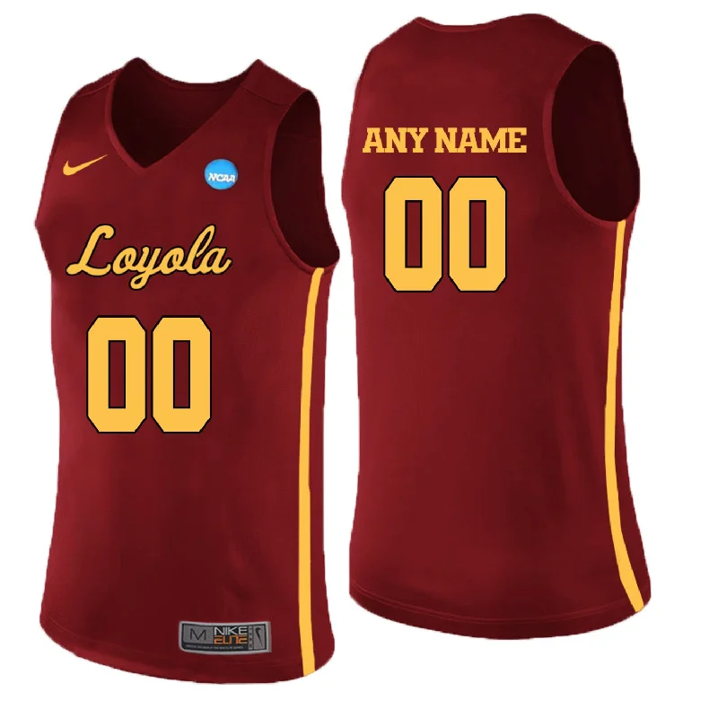 Basketball Jersey With Iconic Branding-Loyola (Chi) Ramblers Red Men's Customized College Basketball Basketball Jersey