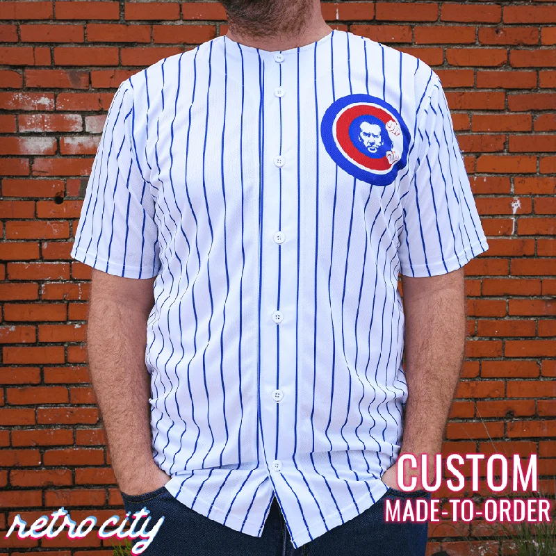 Football Jersey With All-Star Game Design-Basketball Jersey With Hall of Fame Edition-Baseball Jersey With Custom Text-Chicago Fighting Cages Full-Button Baseball Jersey