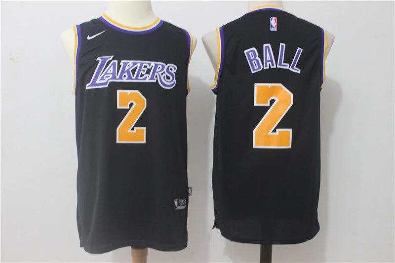 Basketball Jersey For Fast Movement-Lakers 2 Lonzo Ball Black Swingman Basketball Jersey