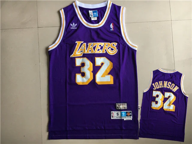 Basketball Jersey For College-Lakers 32 Magic Johnson Purple 1979-1980 Hardwood Classics Basketball Jersey