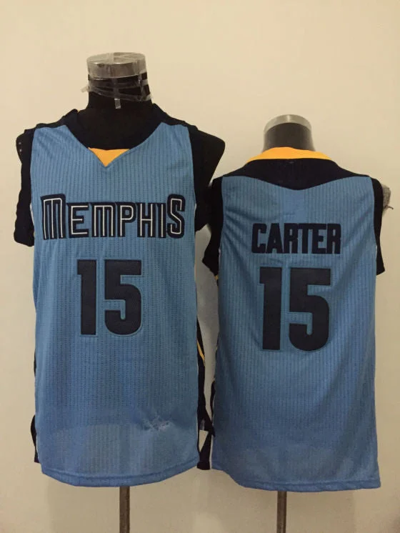 Basketball Jersey For School Spirit-Grizzlies 15 Vince Carter Light Blue New Revolution 30 Basketball Jersey