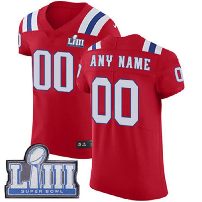 Rugby Jersey For Recovery Sessions-Custom NE.Patriots Vapor Untouchable Super Bowl LIII Bound Elite Red Alternate Jersey Stitched American Football Jerseys