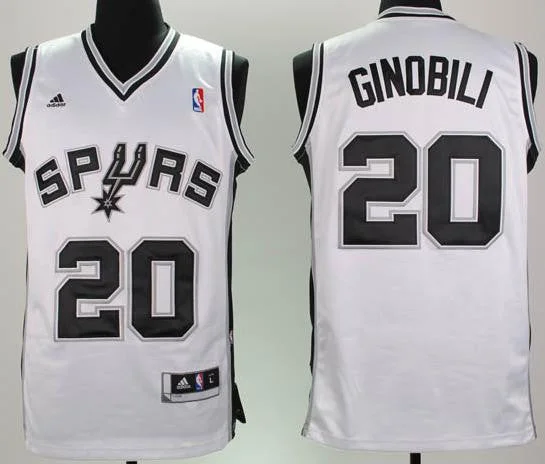 Basketball Jersey With Unique Patterns-Spurs 20 Ginobili White New Revolution 30 Basketball Jerseys