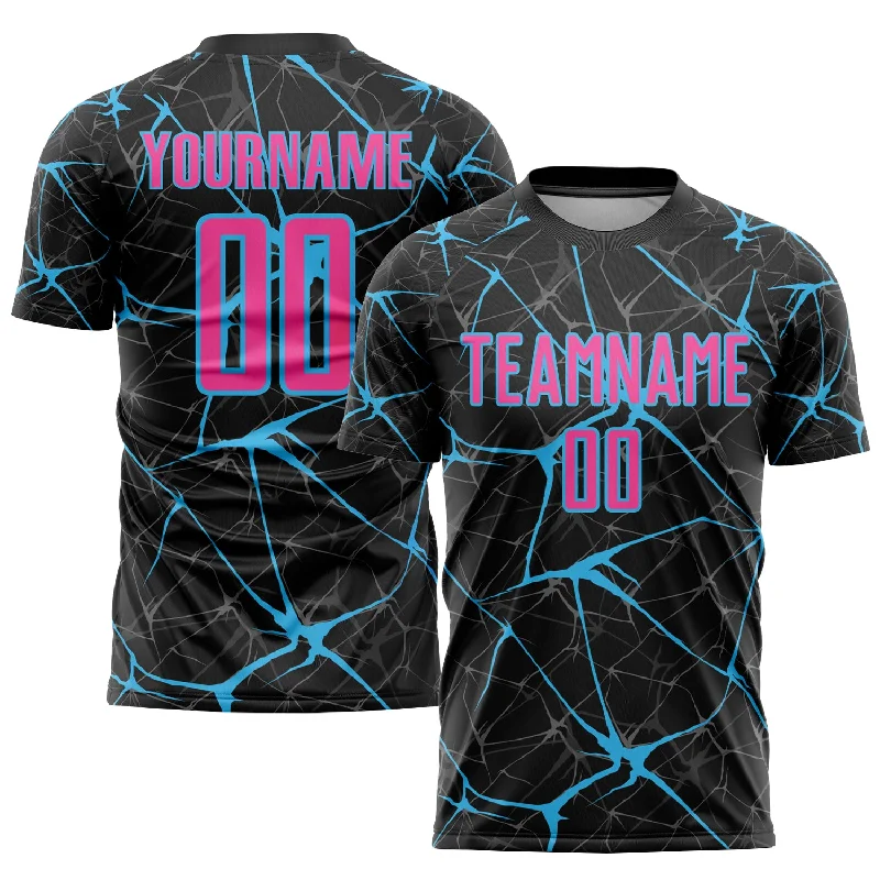 Football Jersey Custom Design-Custom Black Pink-Sky Blue Sublimation Soccer Uniform Jersey