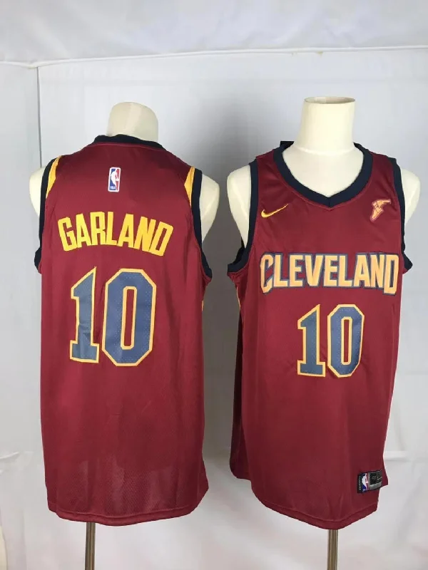 Basketball Jersey For Fan Support-Cavaliers 10 Darius Garland Red Swingman Basketball Jersey