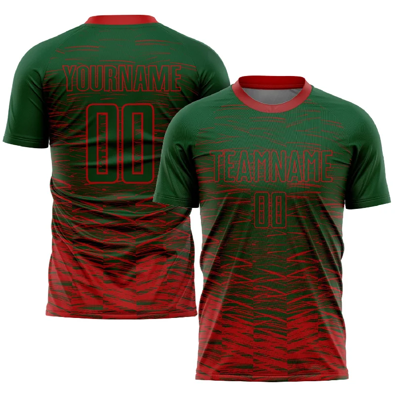 Football Jersey With Professional Quality-Custom Green Red Sublimation Soccer Uniform Jersey