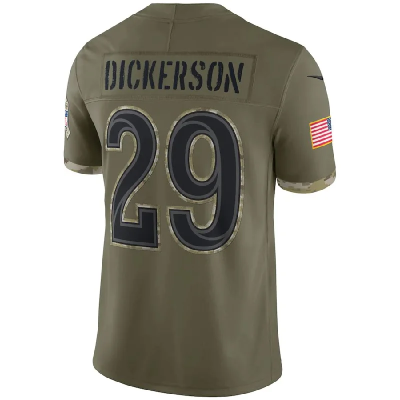 Rugby Jersey For Club Managers-LA.Rams #29 Eric Dickerson Olive 2022 Salute To Service Retired Player Limited Jersey Stitched American Football Jerseys