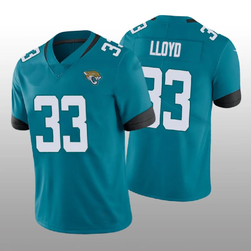 Rugby Jersey For National Teams-J.Jaguars #33 Devin Lloyd 2022 London Games Teal Vapor Limited Jersey Stitched American Football Jerseys