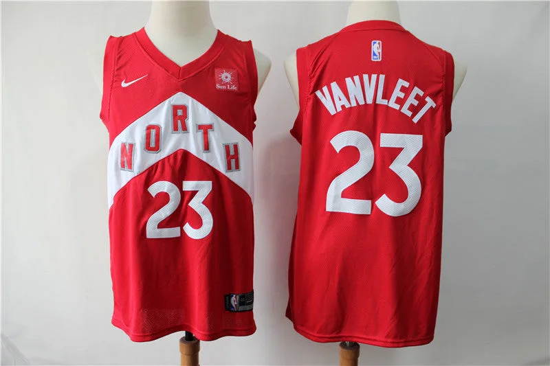 Basketball Jersey For Practice Sessions-Raptors 23 Fred Vanvleet Red Earned Edition Swingman Basketball Jersey