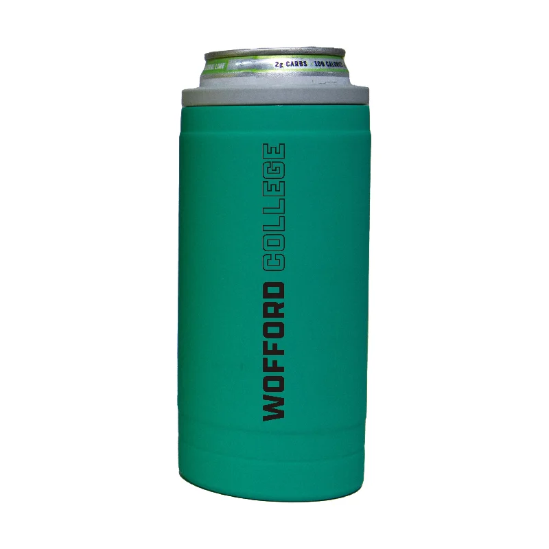 Insulated Team Mug-Wofford 12oz Optic Stacked Soft Touch Slim Coolie