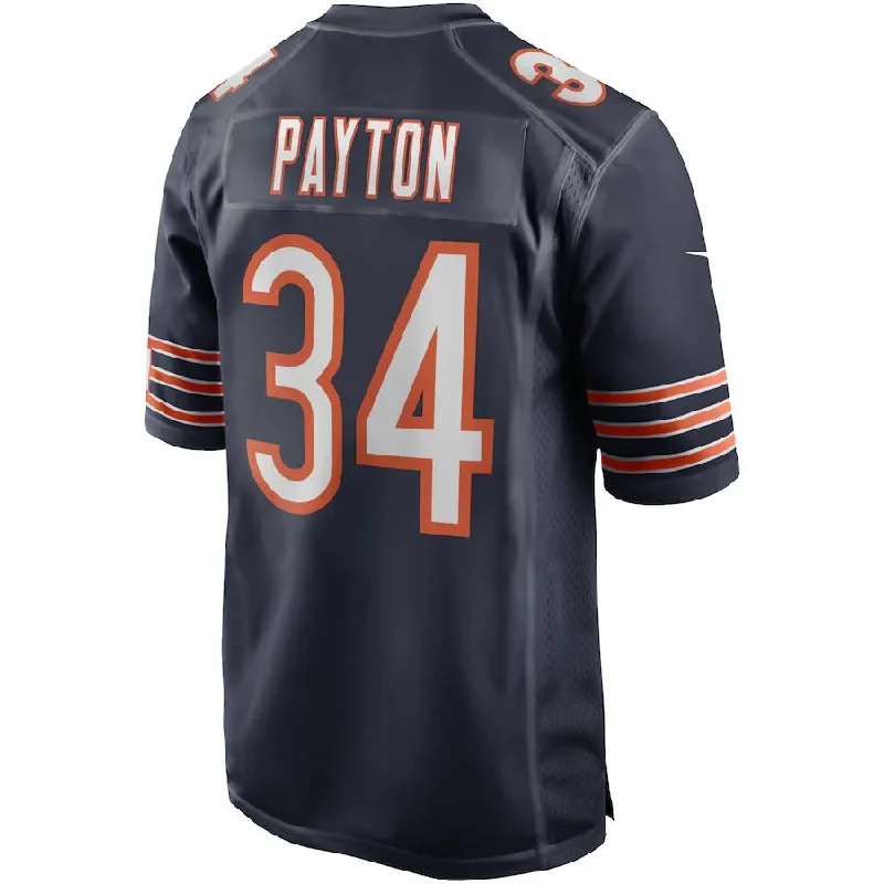 Rugby Jersey For Backs-C.Bears #34 Walter Payton Navy Game Retired Player Jersey Stitched American Football Jerseys