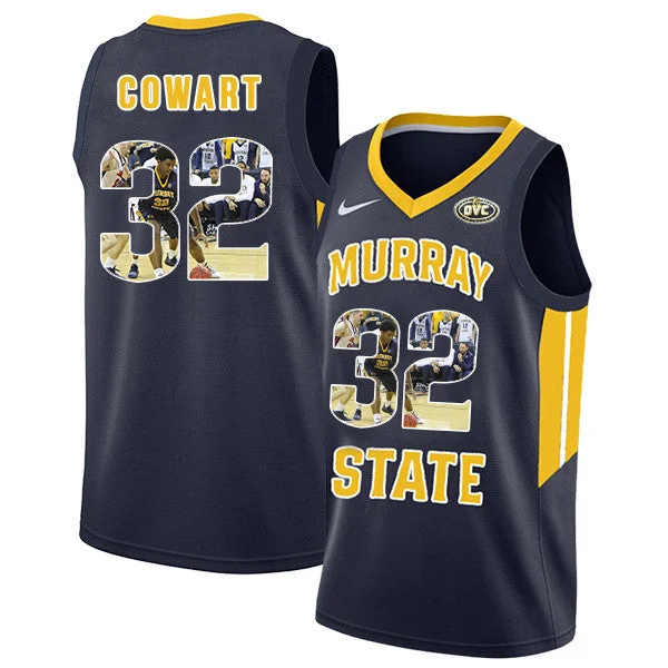 Basketball Jersey For Custom Orders-Murray State Racers 32 Darnell Cowart Navy Fashion College Basketball Basketball Jersey