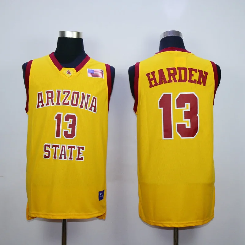 Basketball Jersey With Secure Fit-Arizona Stata Sun Devils 13 James Harden Yellow College Basketball Jersey