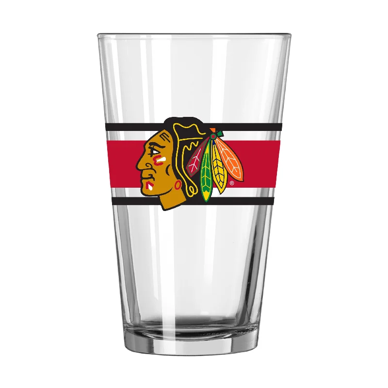 Limited Edition Team Mug-Chicago Blackhawks 16oz Stripe Pint Glass