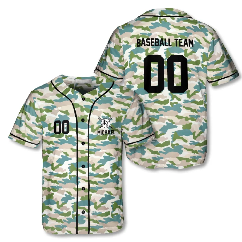 Football Jersey With Football Team Name-Basketball Jersey With Basketball Team Name-Baseball Jersey With Motivational Quote-3D All Over Print Athlete Light Camo USA Custom Baseball Jersey, Baseball Jersey Shirt for Men