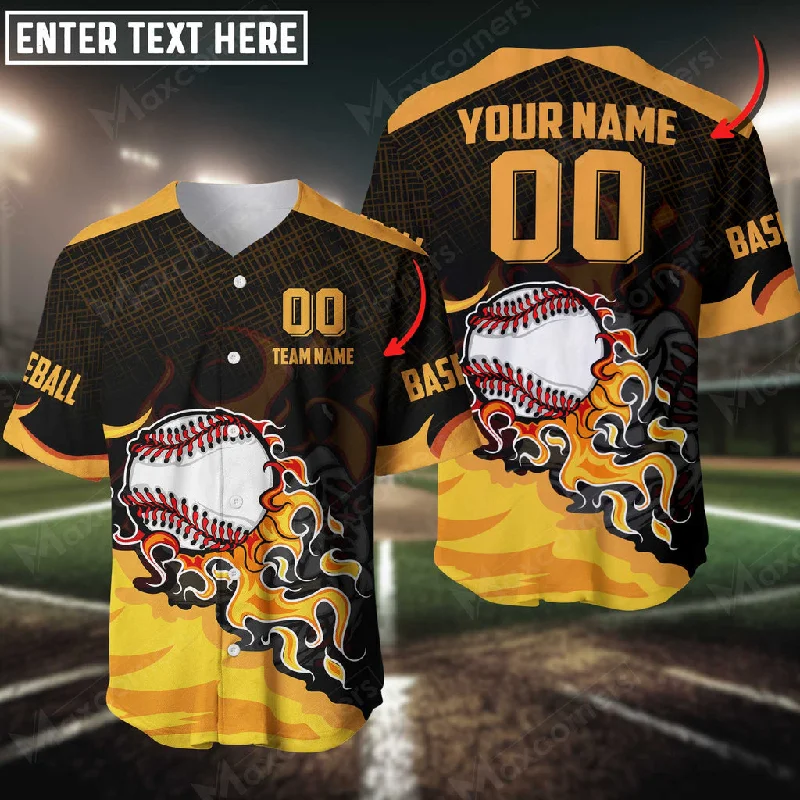 Collector’s Football Jersey-Collector’s Basketball Jersey-Game-Day Baseball Jersey-Baseball Jersey Flaming Multicolor Option Pattern Custom 3D Shirt, Gift for Baseball Fan Players