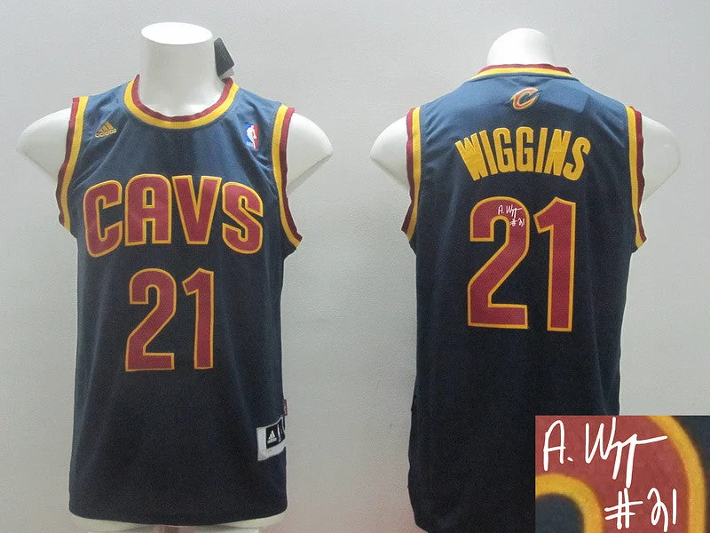 Basketball Jersey With Vintage Look-Cavaliers 21 Wiggins Blue New Revolution 30 Signature Edition Basketball Jerseys