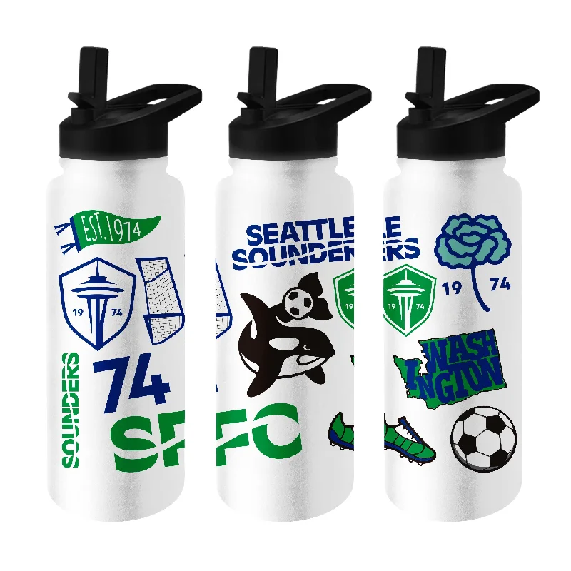 Team Mug With 3D Print-Seattle Sounders 34oz Native Quencher Bottle