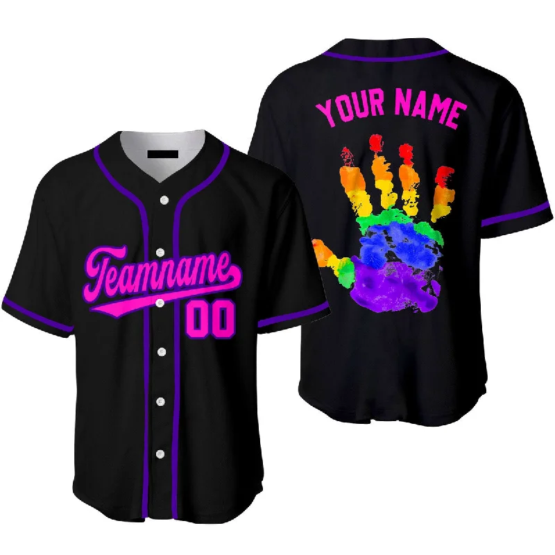 Football Jersey For Supporters-Basketball Jersey For Supporters-Pinstripe Baseball Jersey-Custom Pride Hand LGBT Baseball Jerseys For Men & Women, Pride LGBT Shirt