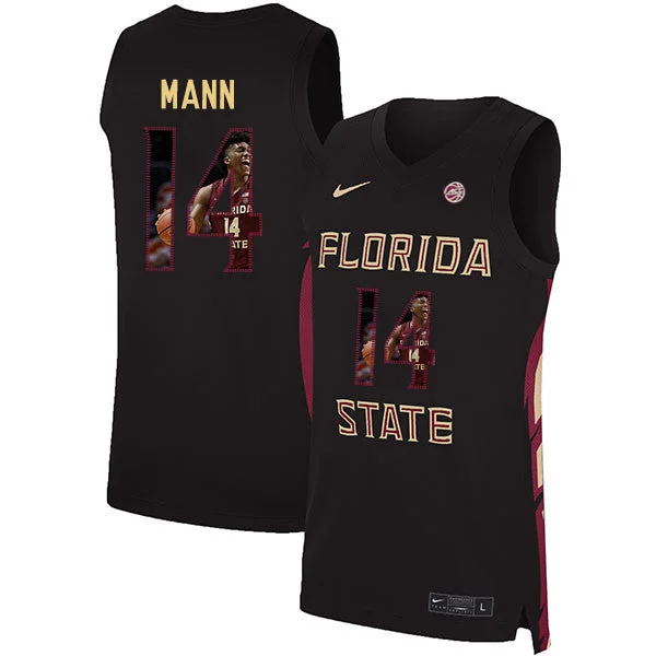 Basketball Jersey For Cold Weather Play-Florida State Seminoles 14 Terance Mann Black Basketball College Fashion Basketball Jersey