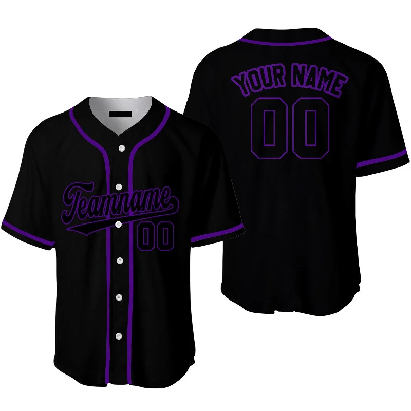 Football Jersey For Hip-Hop Style-Basketball Jersey For Hip-Hop Style-Baseball Jersey With Hood-Custom Black Purple Custom Baseball Jerseys For Men & Women